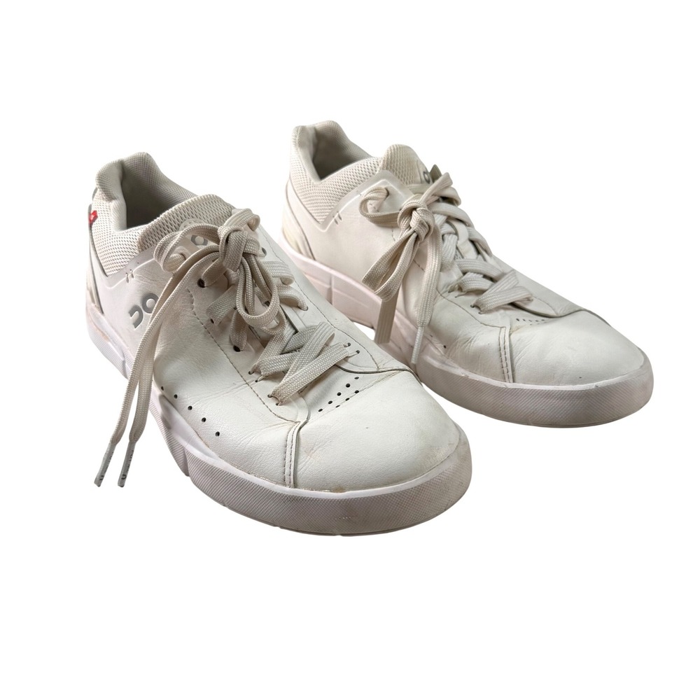 On Cloud The Roger Advantage Women's Sneakers White Leather Size 8.5
